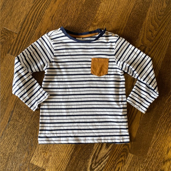 Striped Pocket Toddler Boy Long Sleeve Henley Tee 18m - Picture 1 of 5